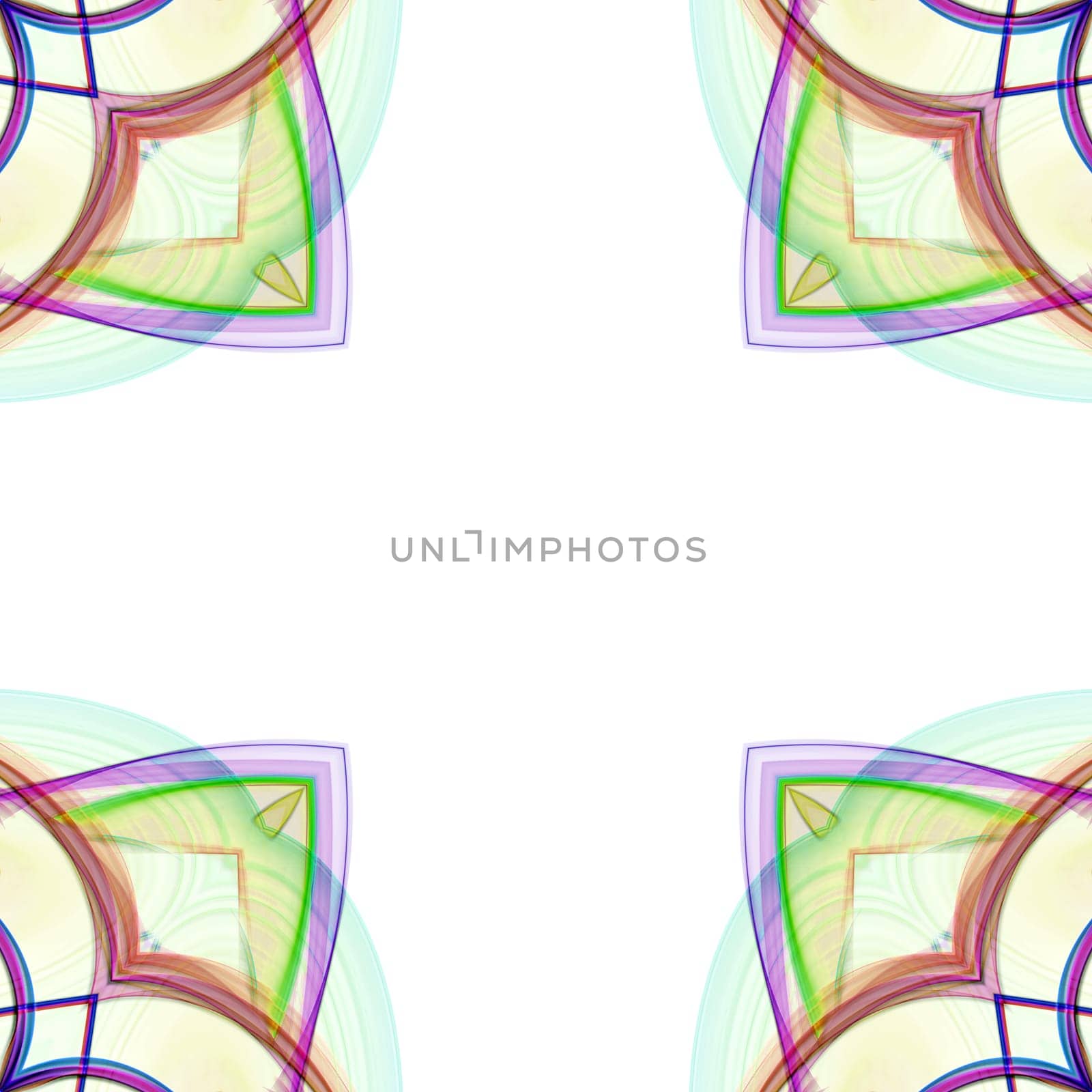 an abstract kaleidoscope background on white background