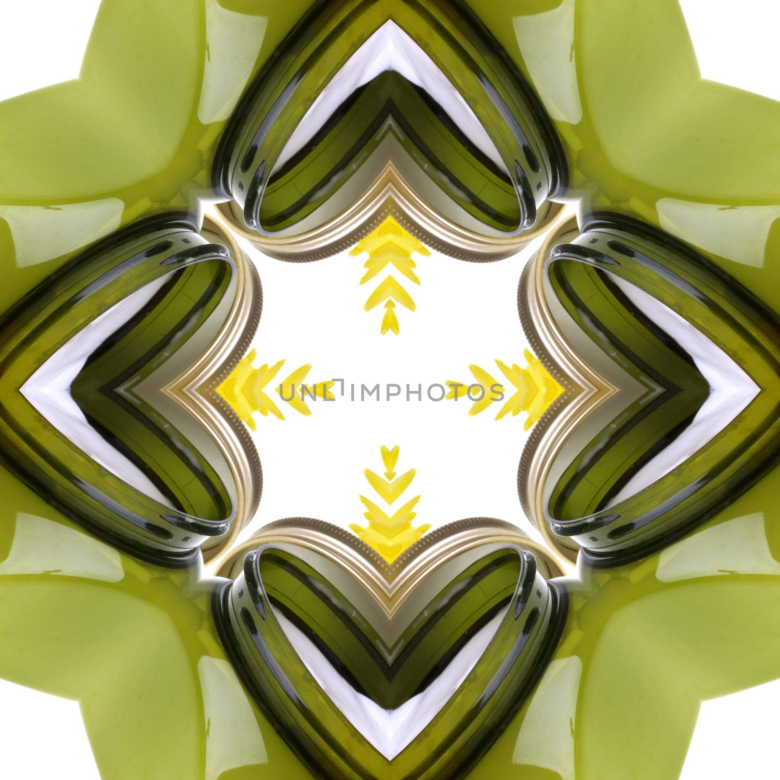 an abstract kaleidoscope background on white background