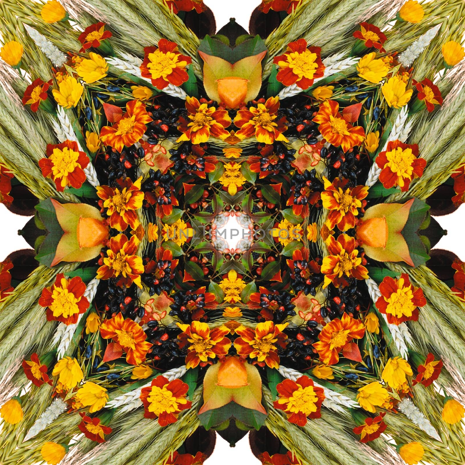 an abstract kaleidoscope background on white background