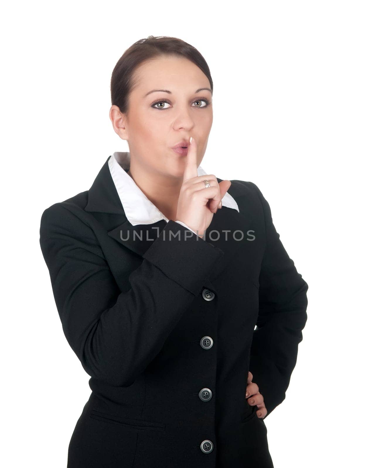 Businesswoman asks for silence