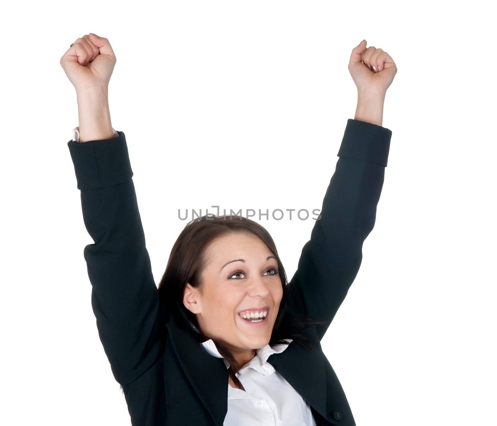 Businesswoman cheers