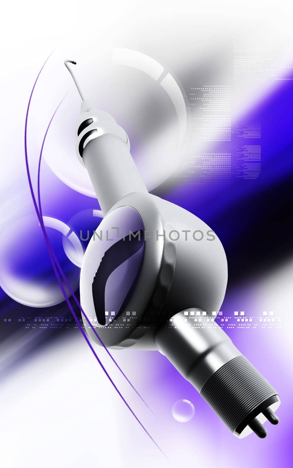 Digital illustration of Micro motor dental polisher in colour background