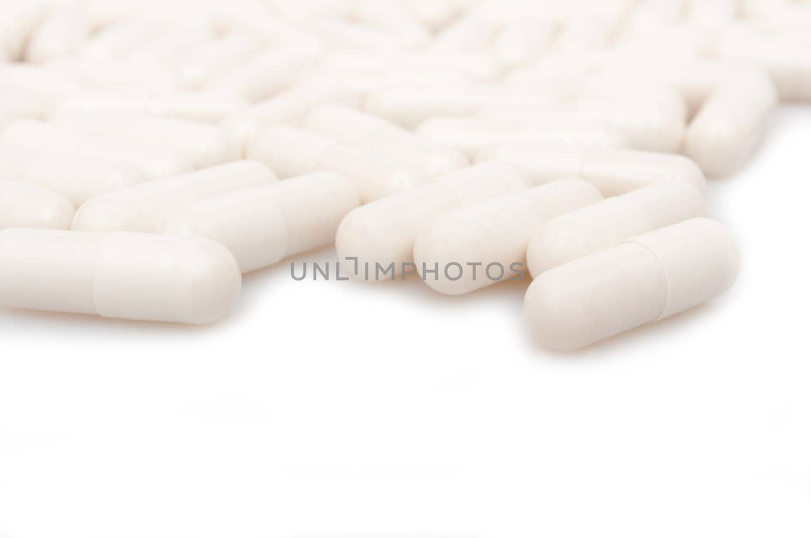 Medical White Capsule On White Background