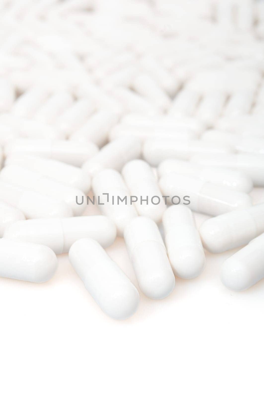 Medical White Capsule On White Background