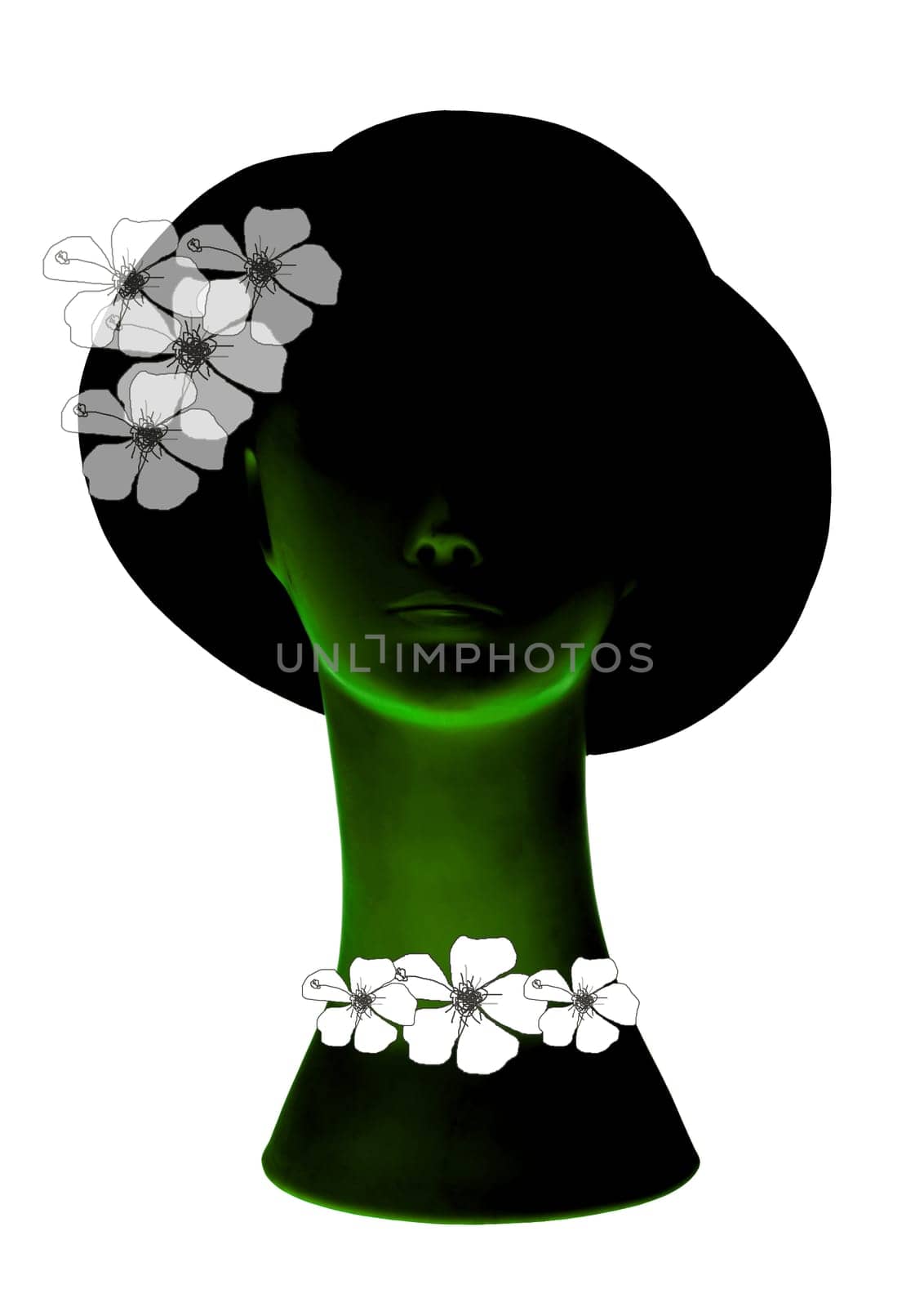 dummy with the hat and flowers