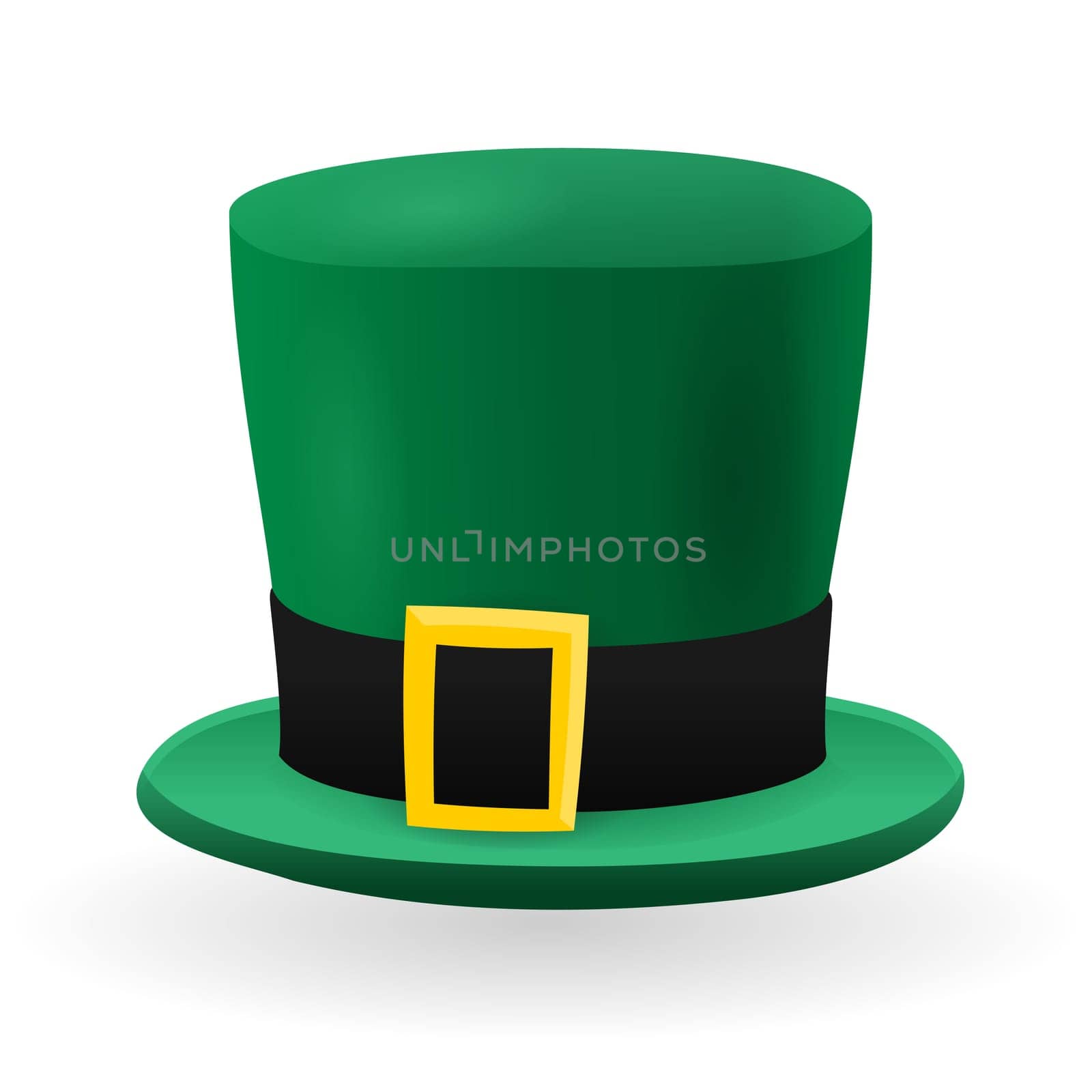 Folklore Green Saint Patrick Hat With Black Ribbon and Gold Buckle