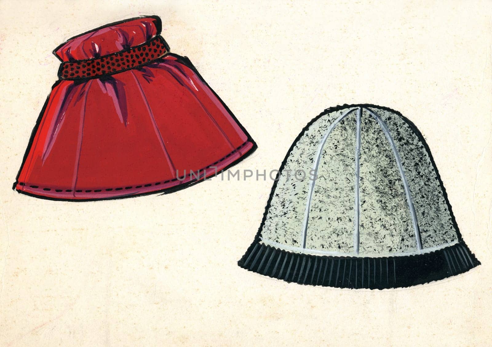 Sketch of a woman cap over plain background