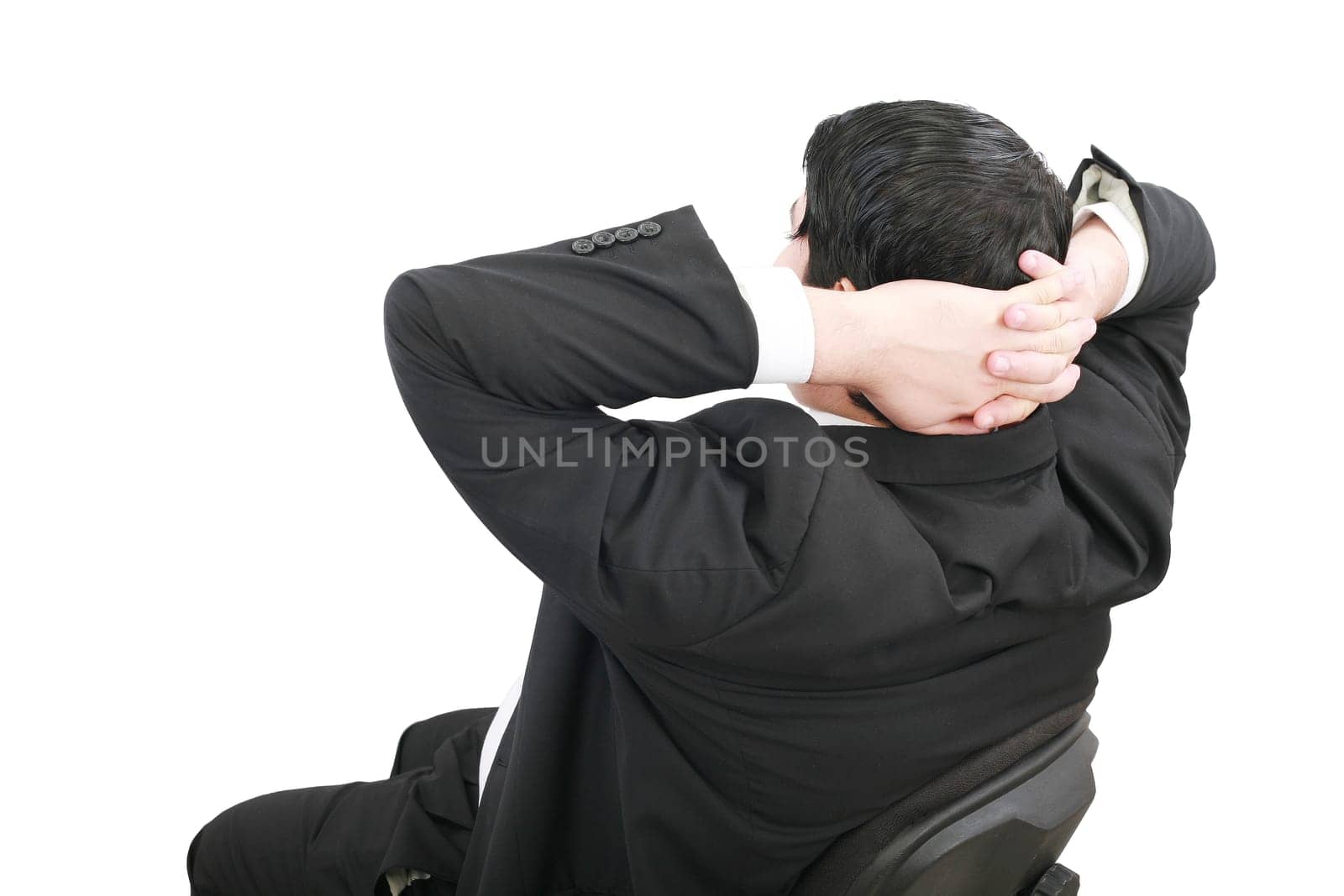 Business relaxation of the businessman. Isolated over white background