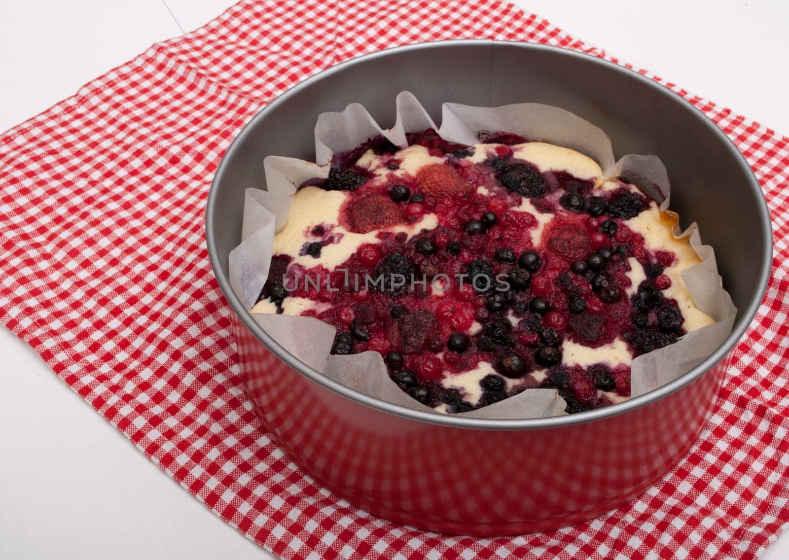Homemade Cake With Forest Fruit in Form