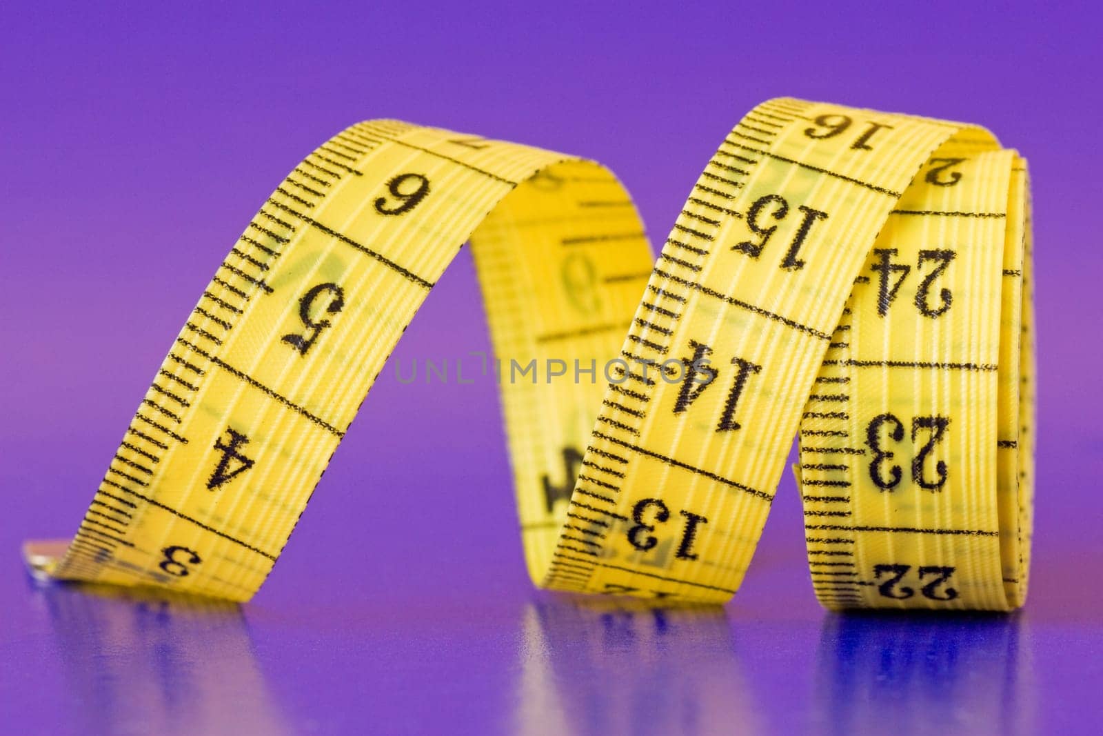 close-up of a yellow measure tape