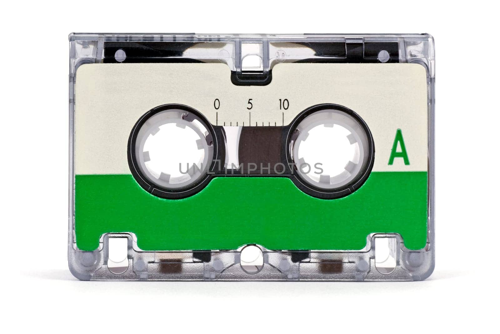 mini audio cassette , isolated on white background