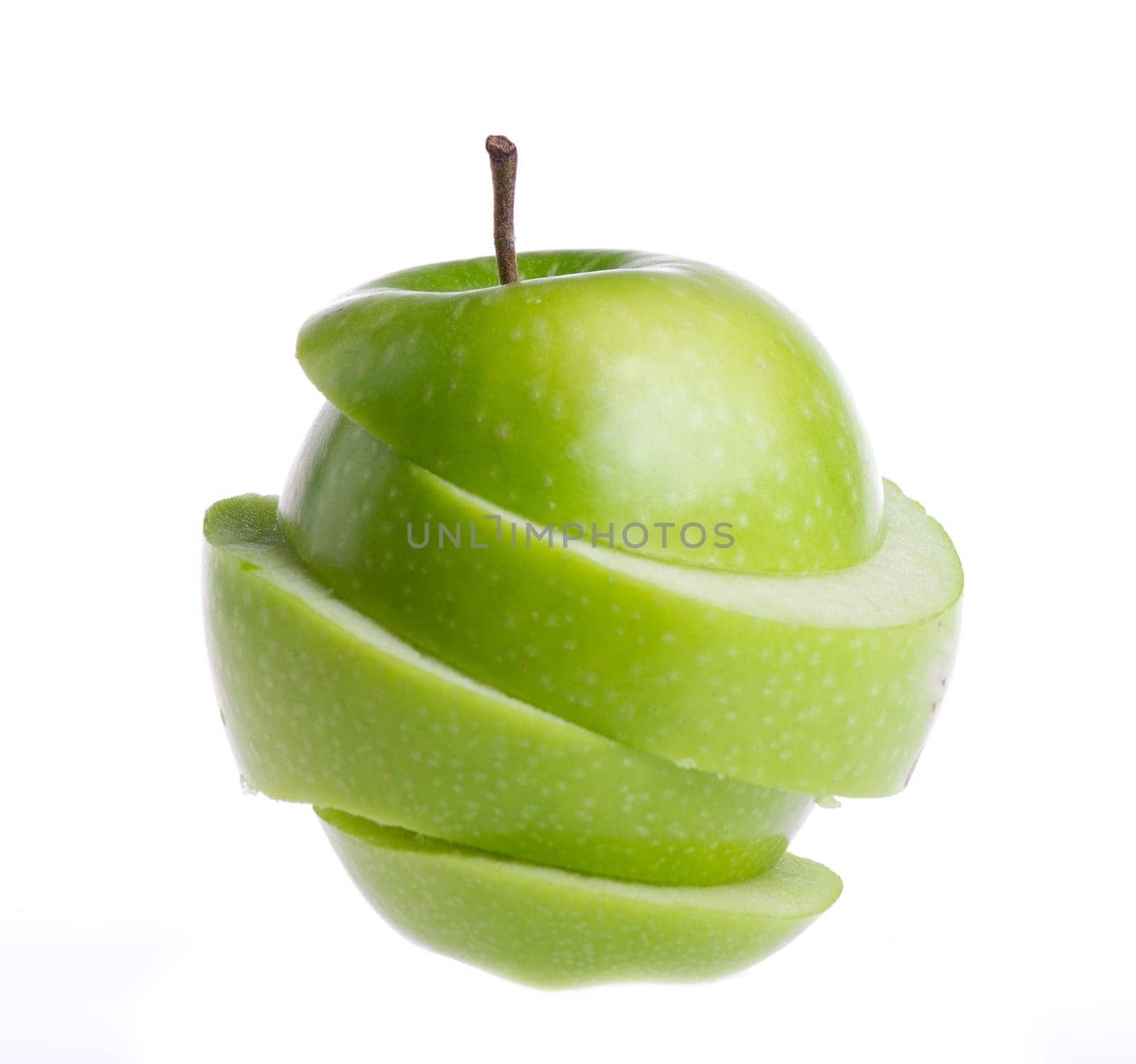 green apple on white background