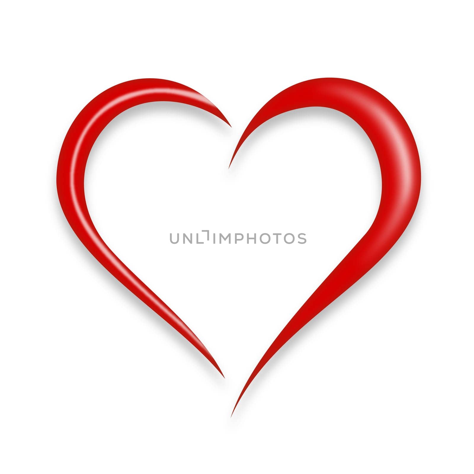 Red Love Heart Vector Illustration isolated on white background