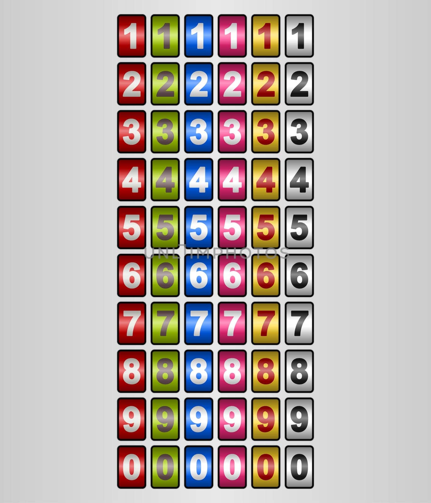 Rotating Display with Numbers and several colors as a vector illustration