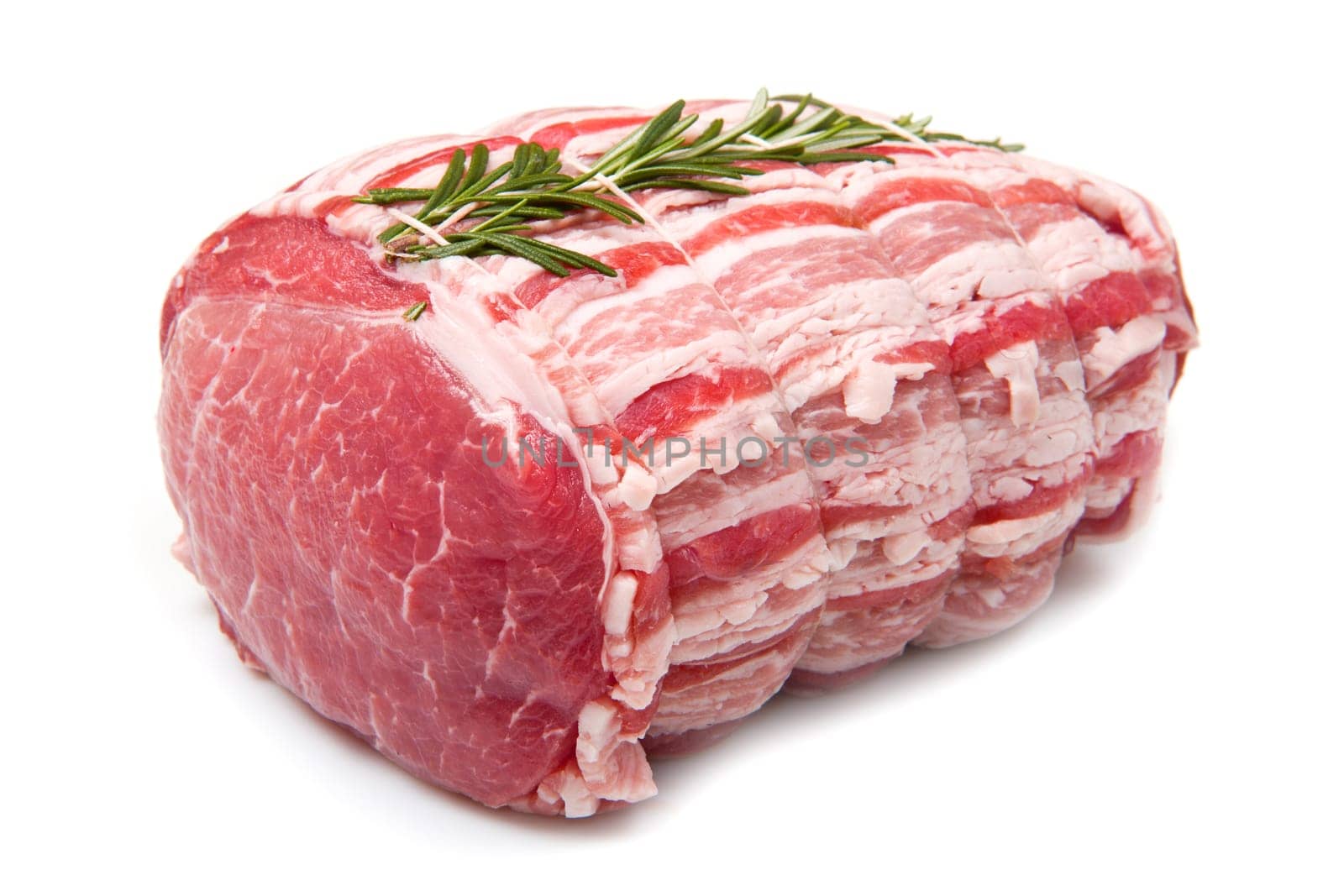 raw meat with rosemary