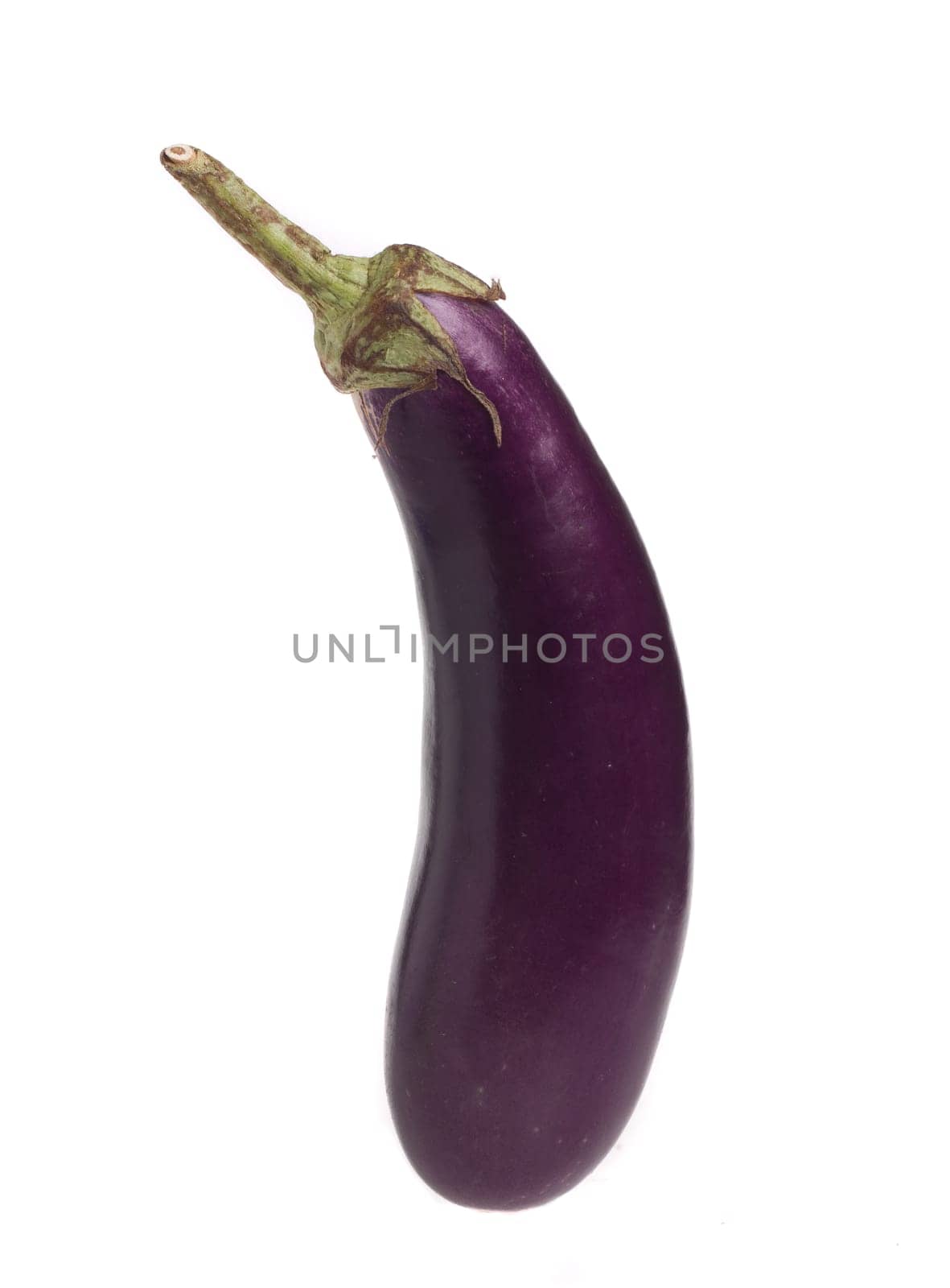 Fresh aubergine. Isolated on white