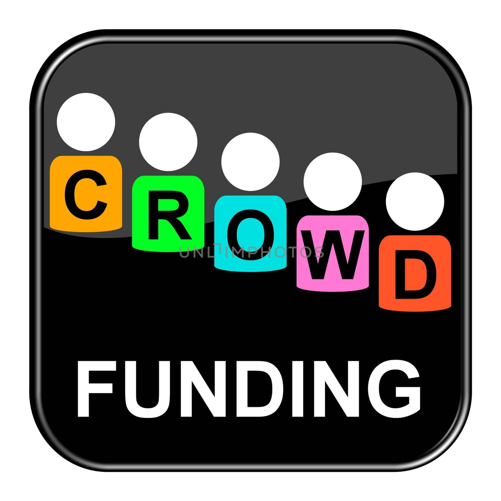 Glossy Button black - Crowdfunding