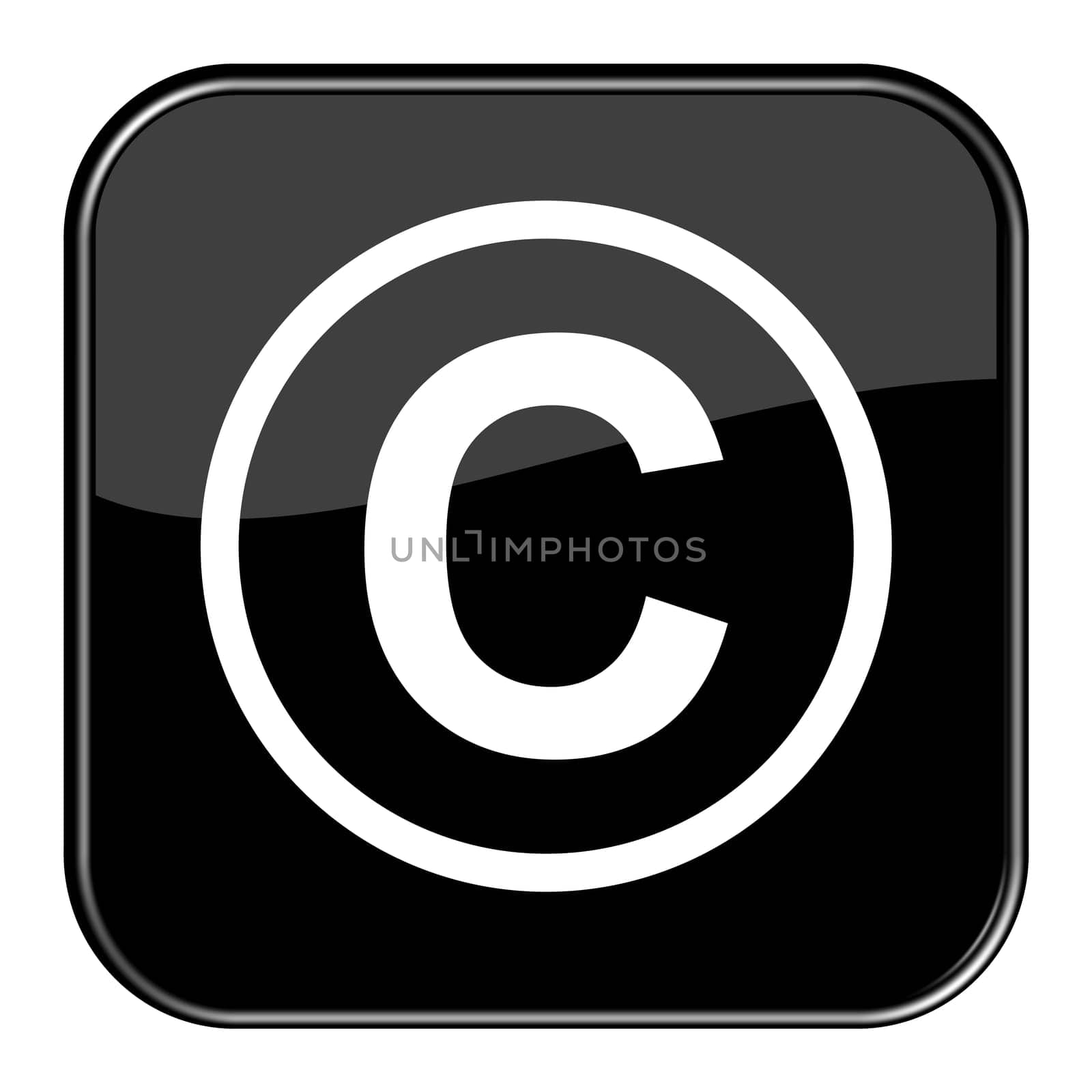 Glossy Button black - C Copyright