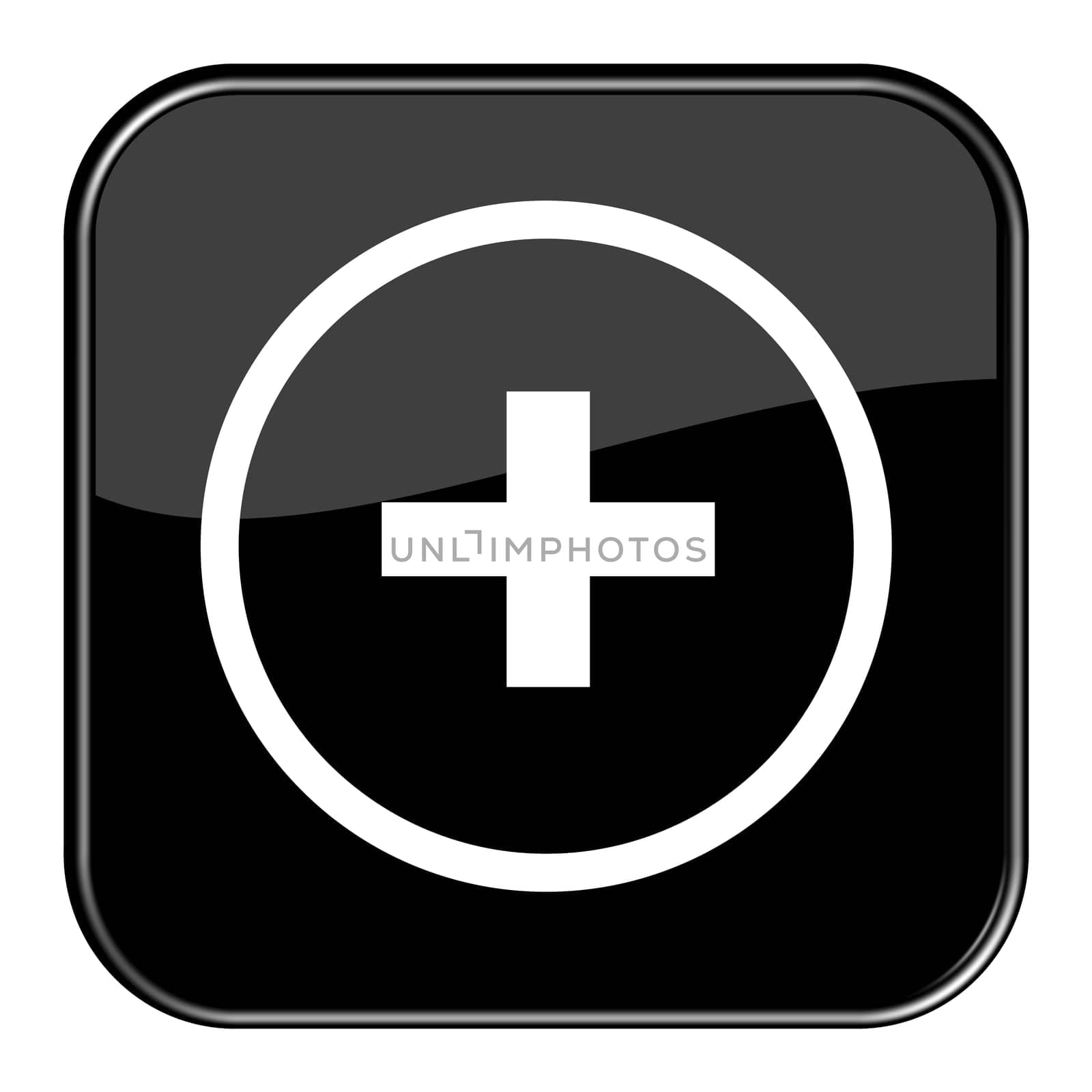 Glossy Button Black - Plus +