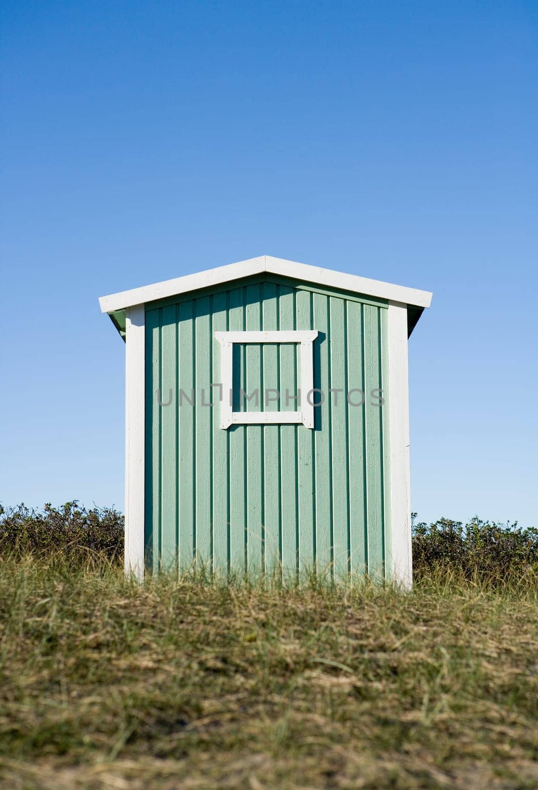 Single boathouse on a sunny day