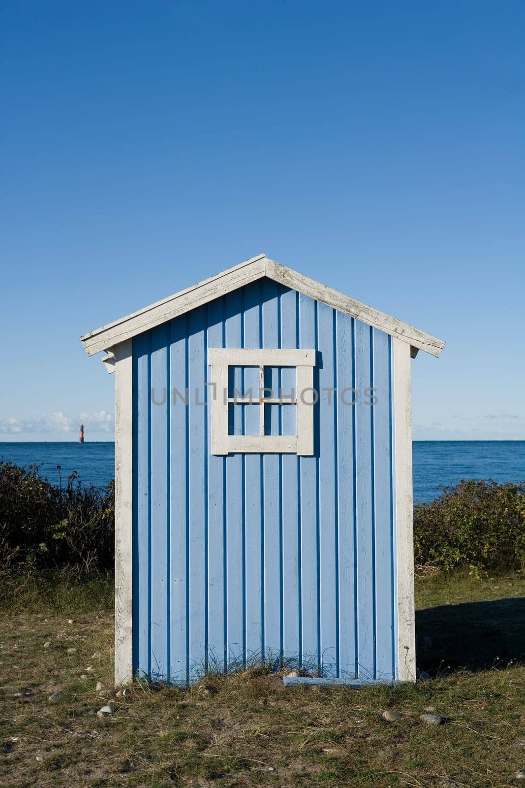 Single boathouse on a sunny day