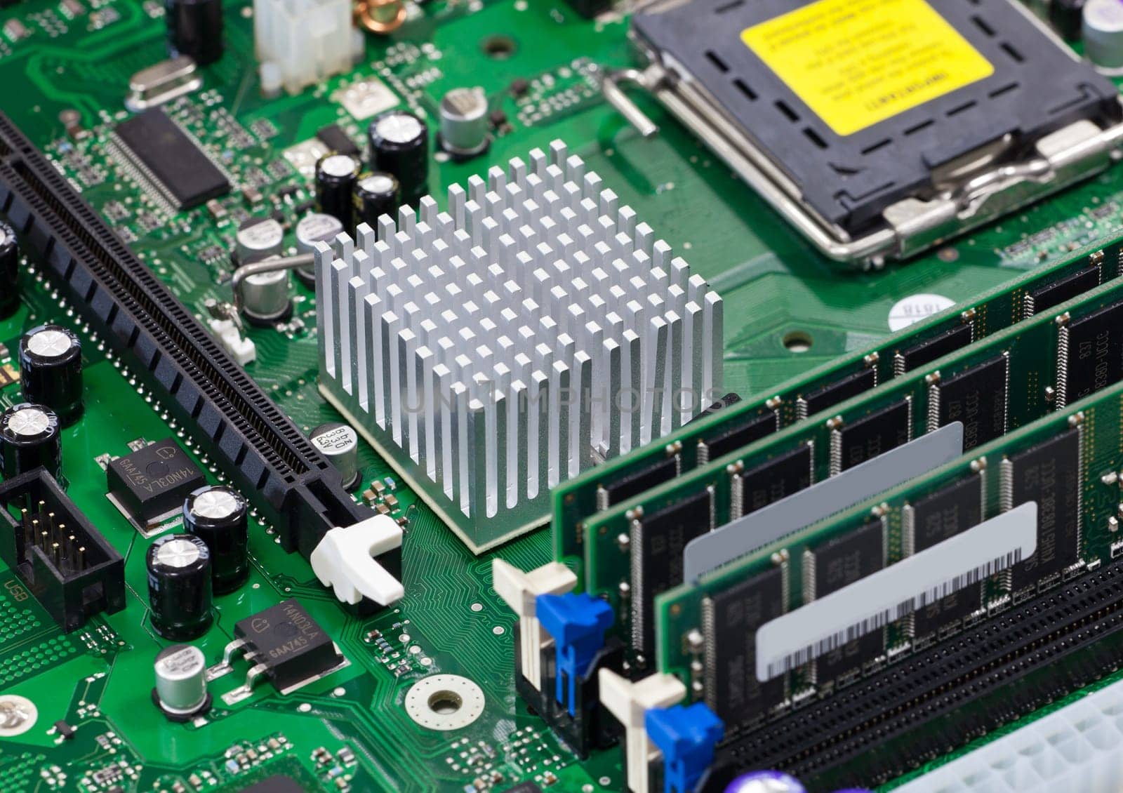 Close-up of the inner workings of a computer