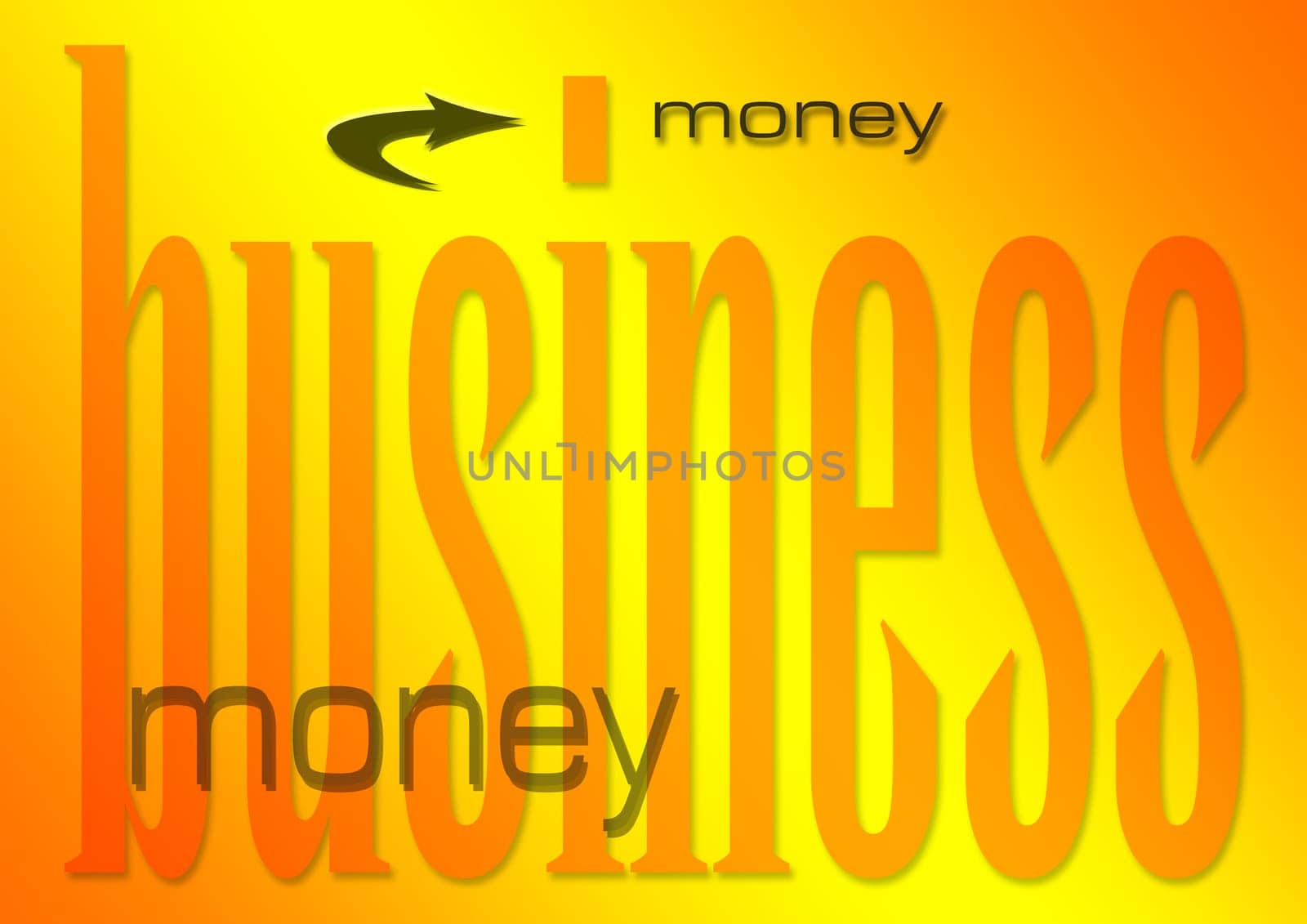 business money illustration on a sunburst background