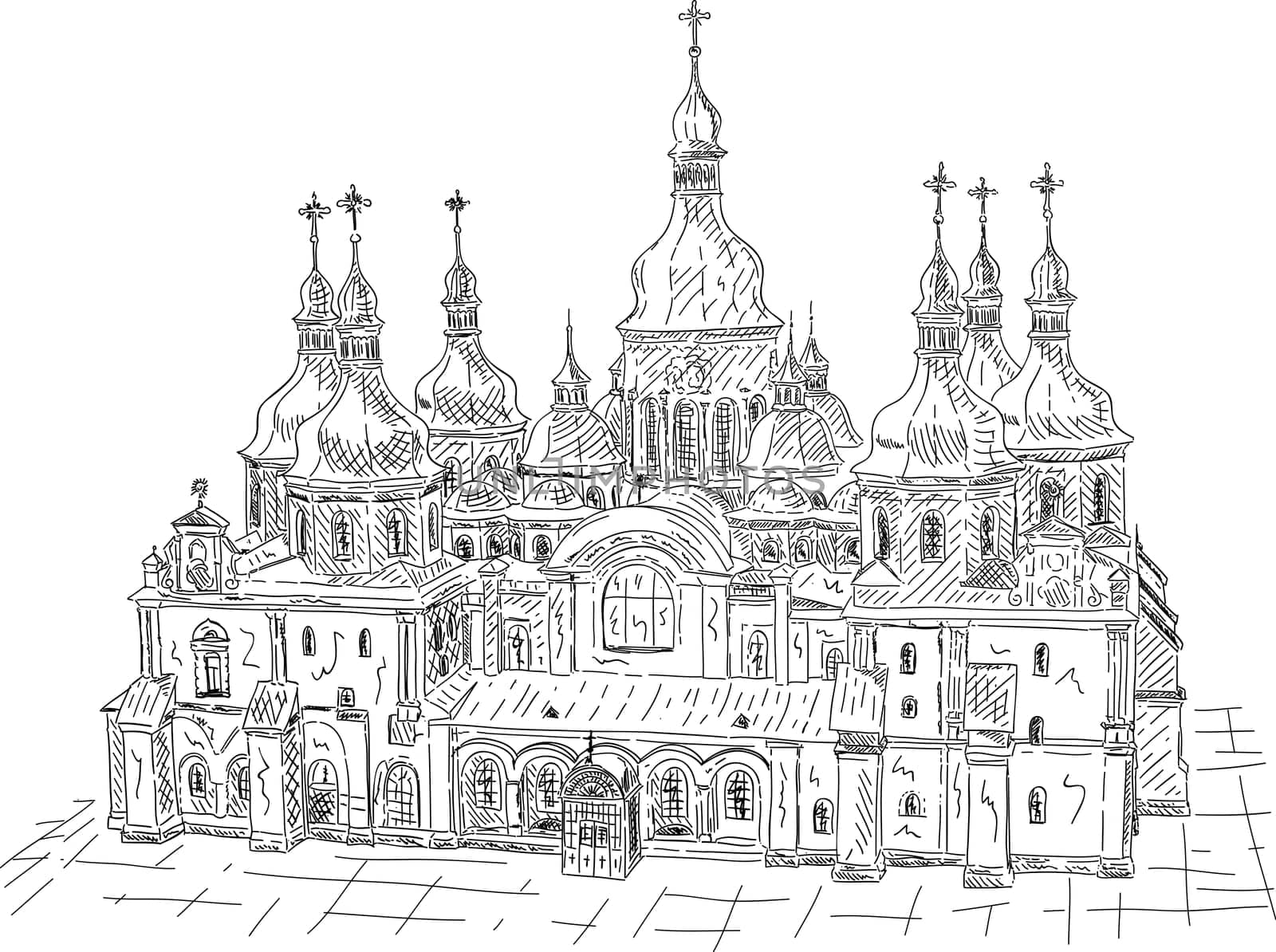 vector - Saint Sophia Cathedral in Kiev, Ukraine isolated on background