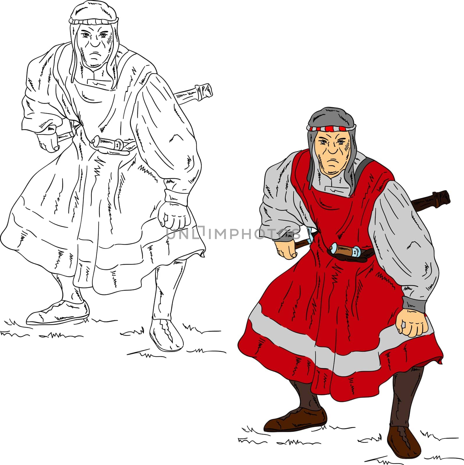 vector - Saracen soldier, isolated on background