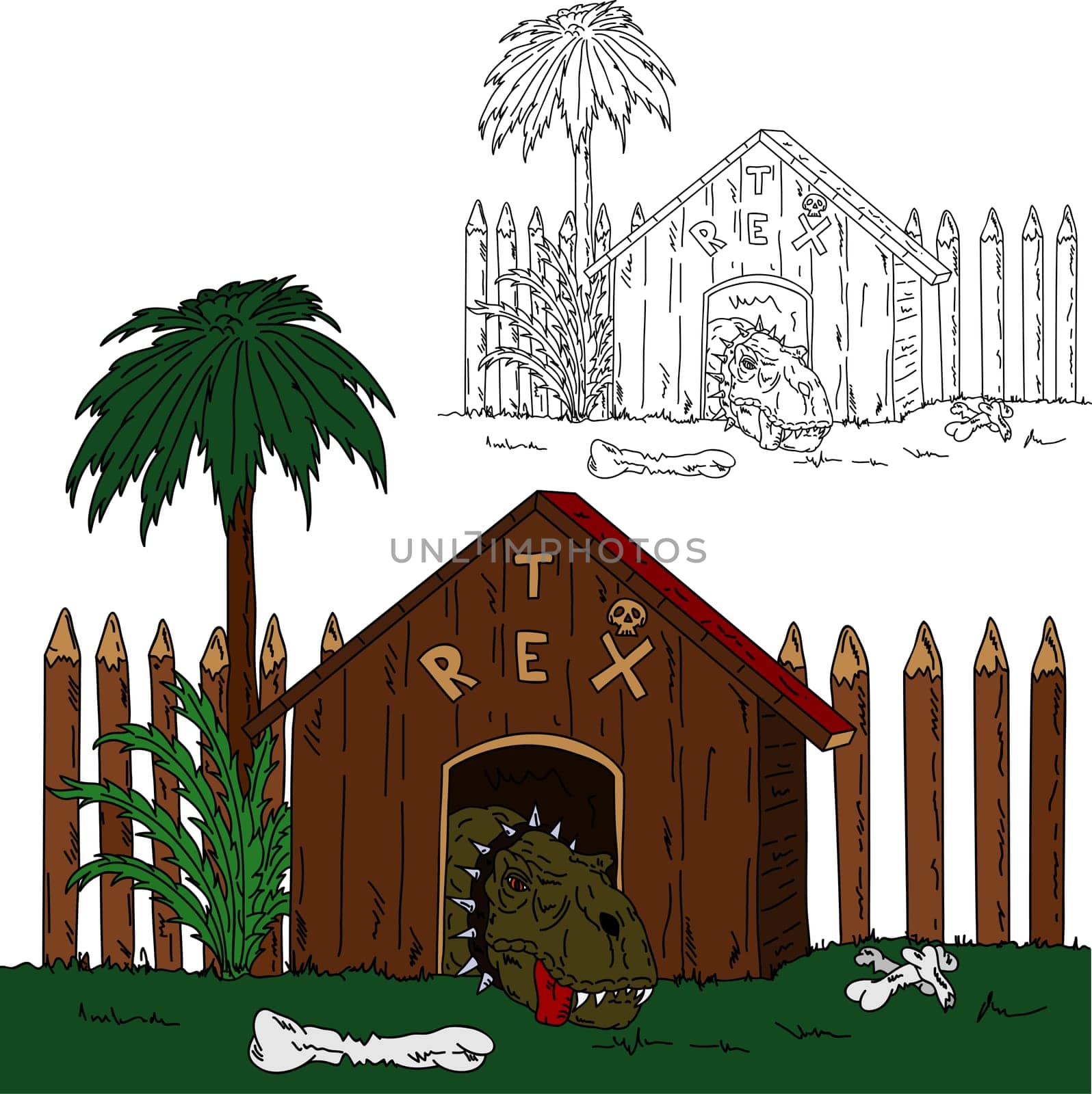 vector - dinosaur T Rex like guard dog