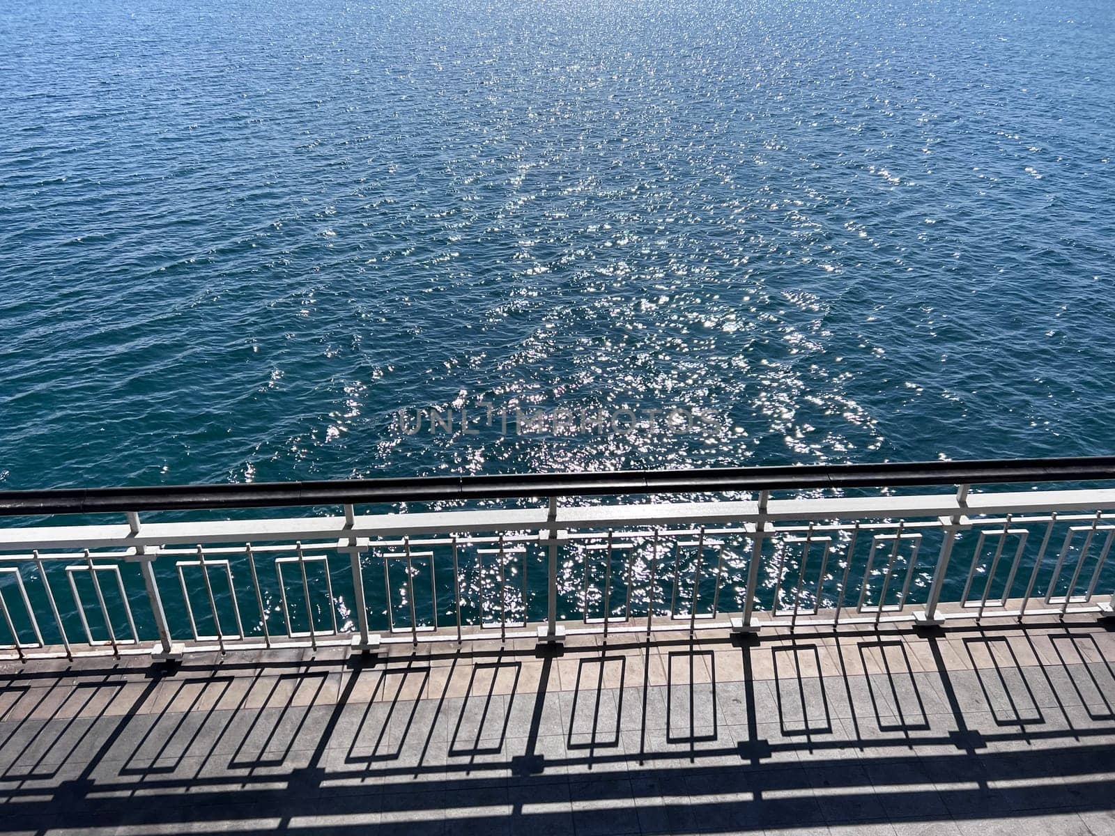 View from pier bridge in Burgas, Bulgaria black sea. High quality photo