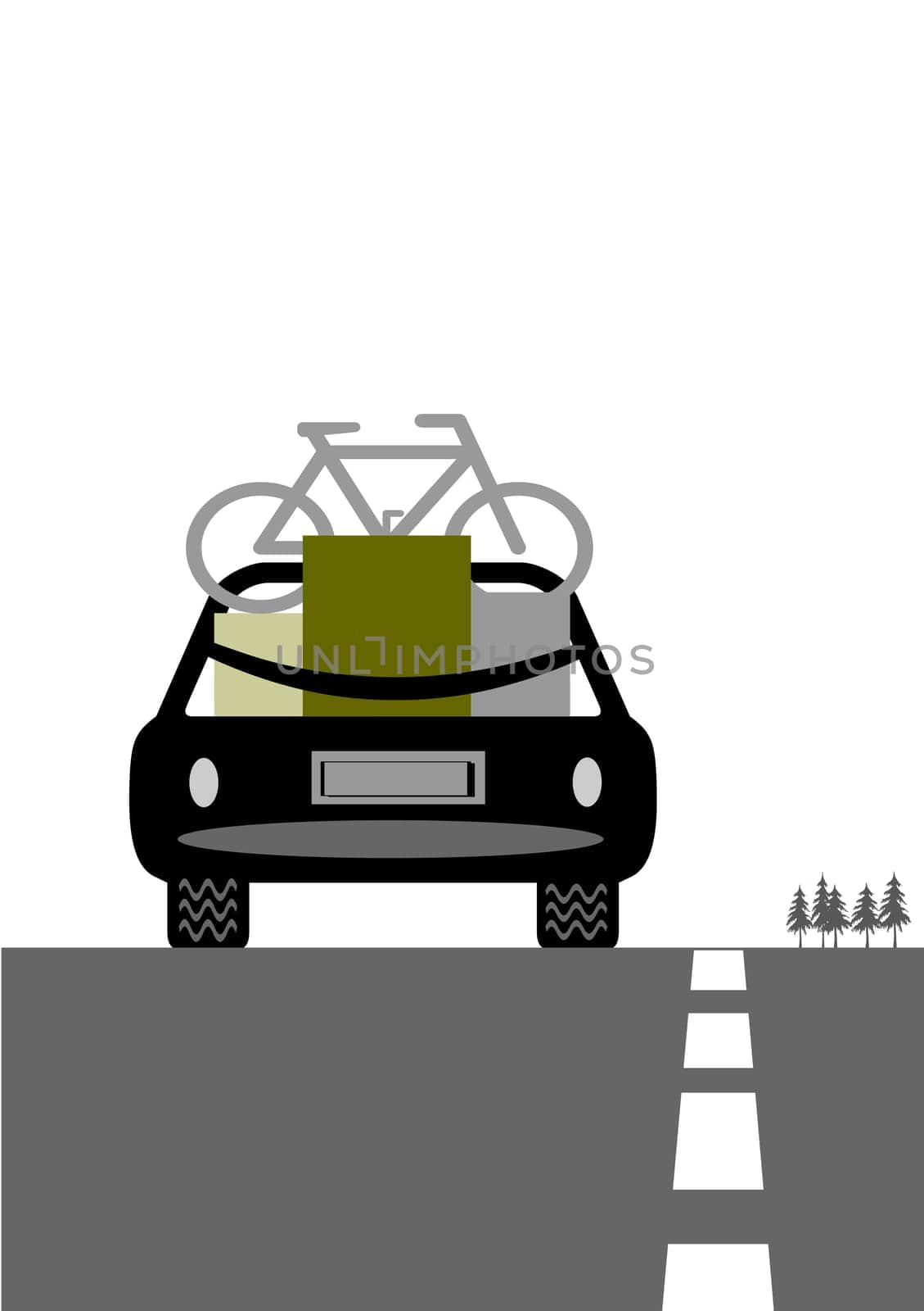 car loaded with suitcases