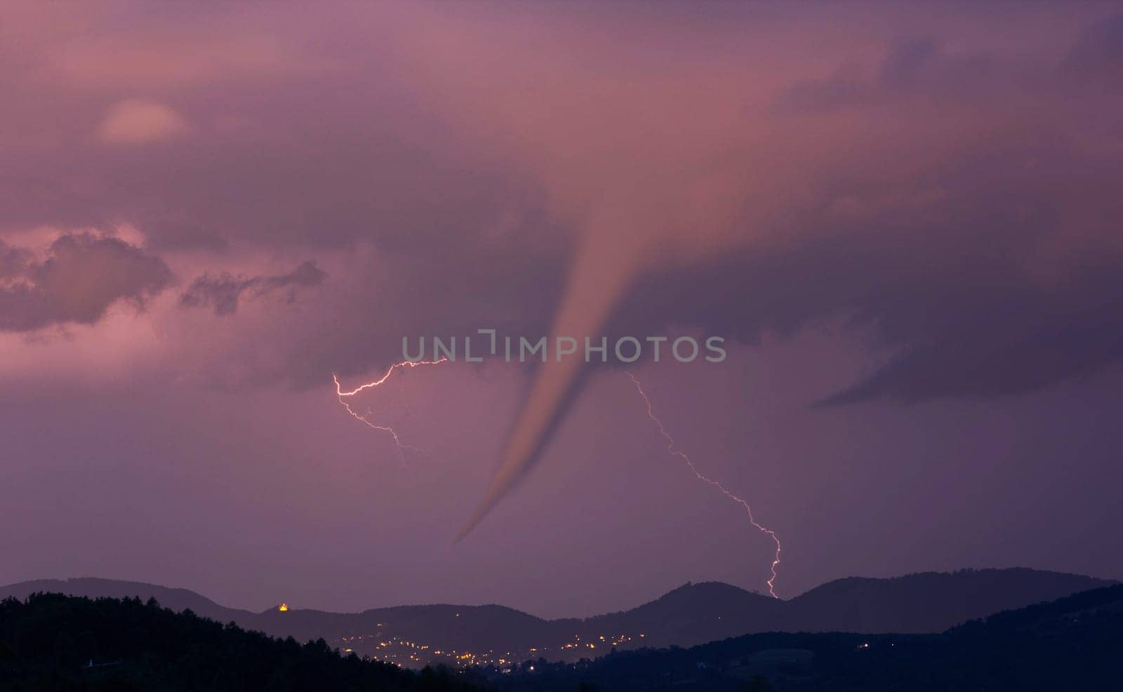 Tornado and lightning