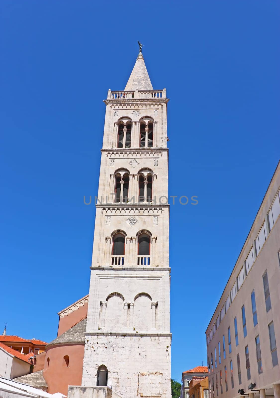 Belfry of an old church in the Mediterranean