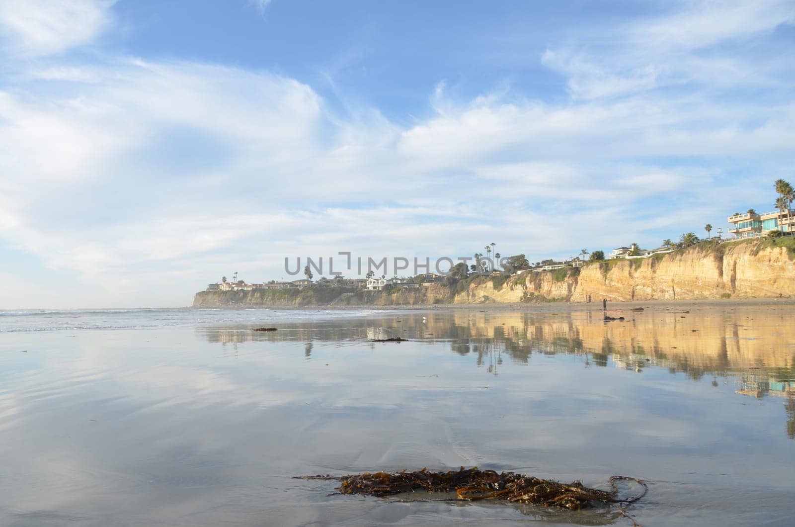 San Diego beachfront at sunset with big sky
