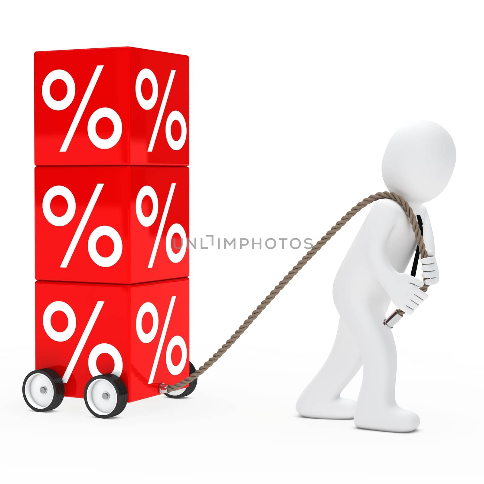 man with tie draws red sale cube