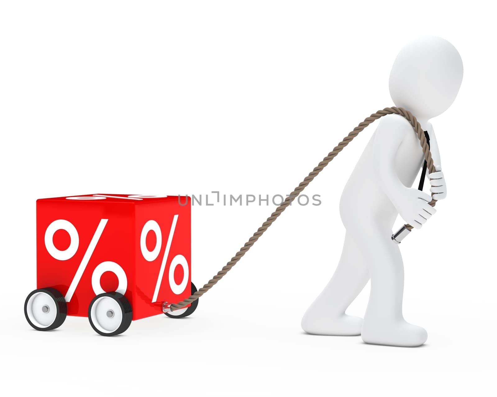 man with tie draws red sale cube