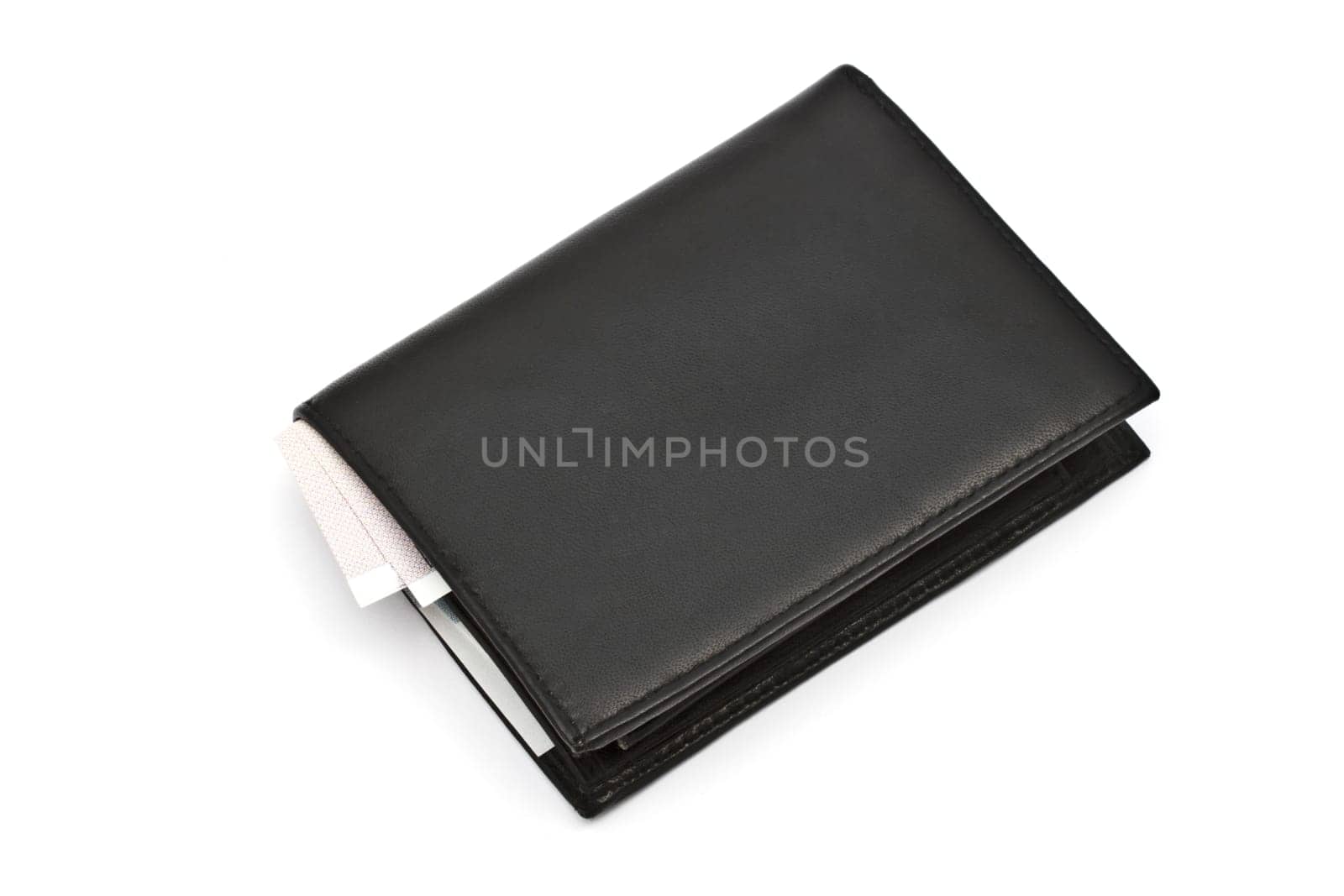Wallet and currency isolated on white background
