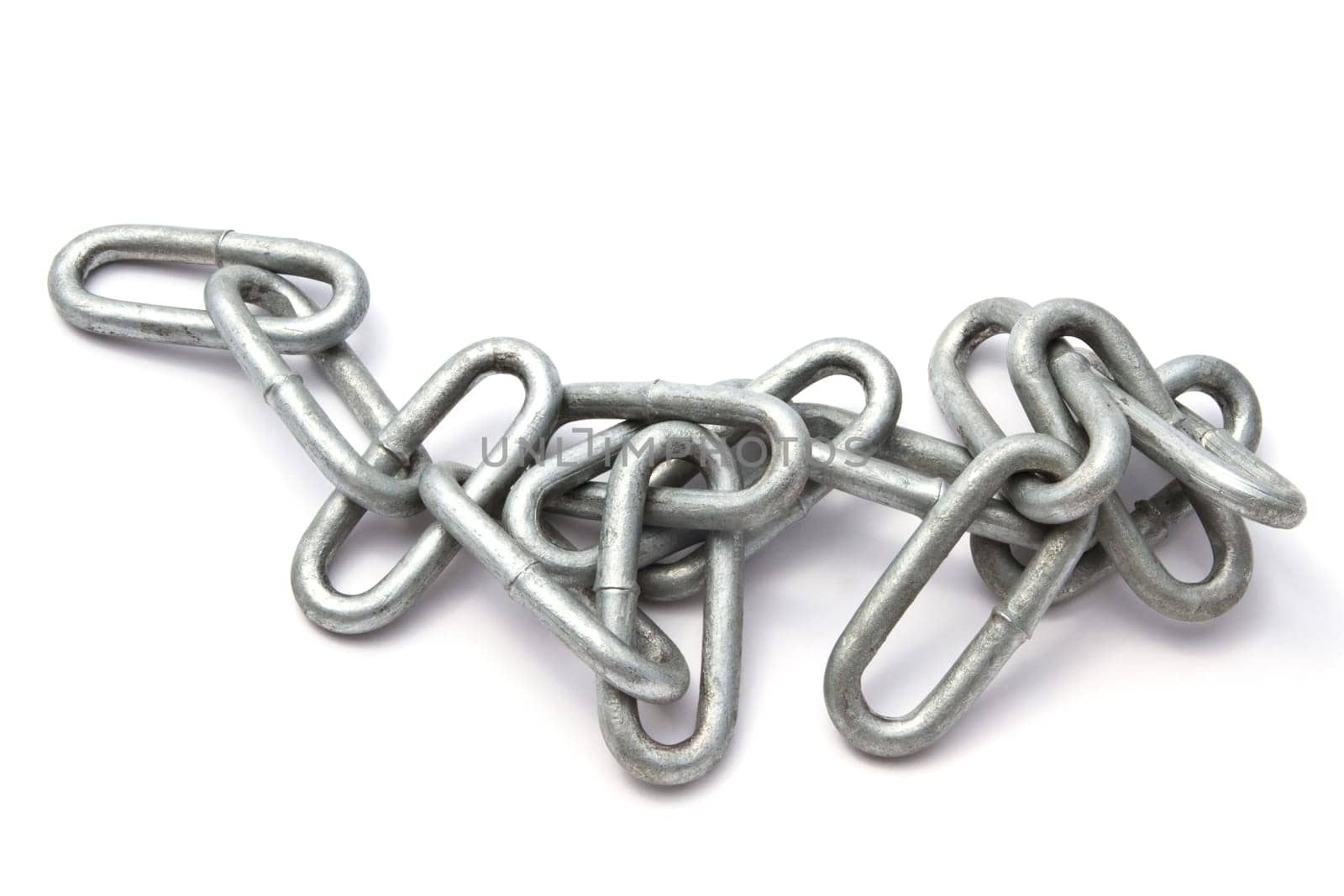 Chains closeup on white background