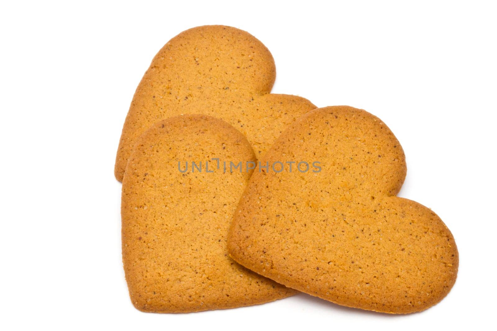 Gingerbread heart isolated on white background