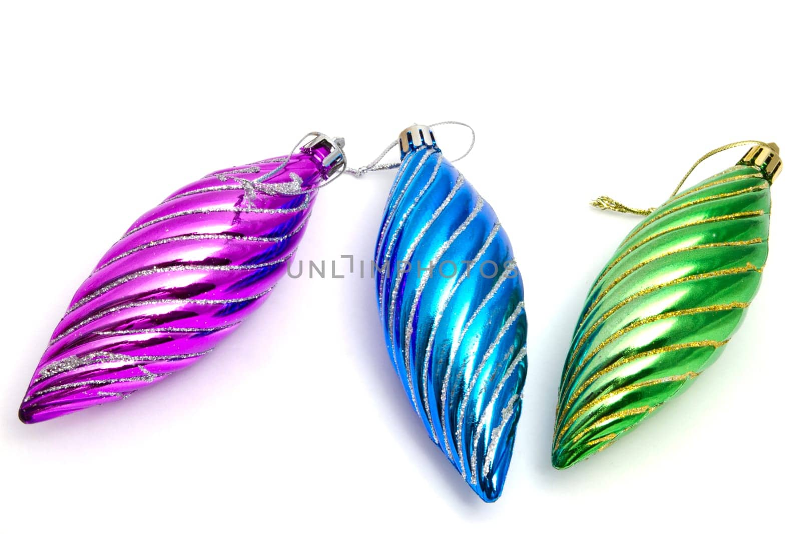 Beautiful christmas decorations isolated on white background