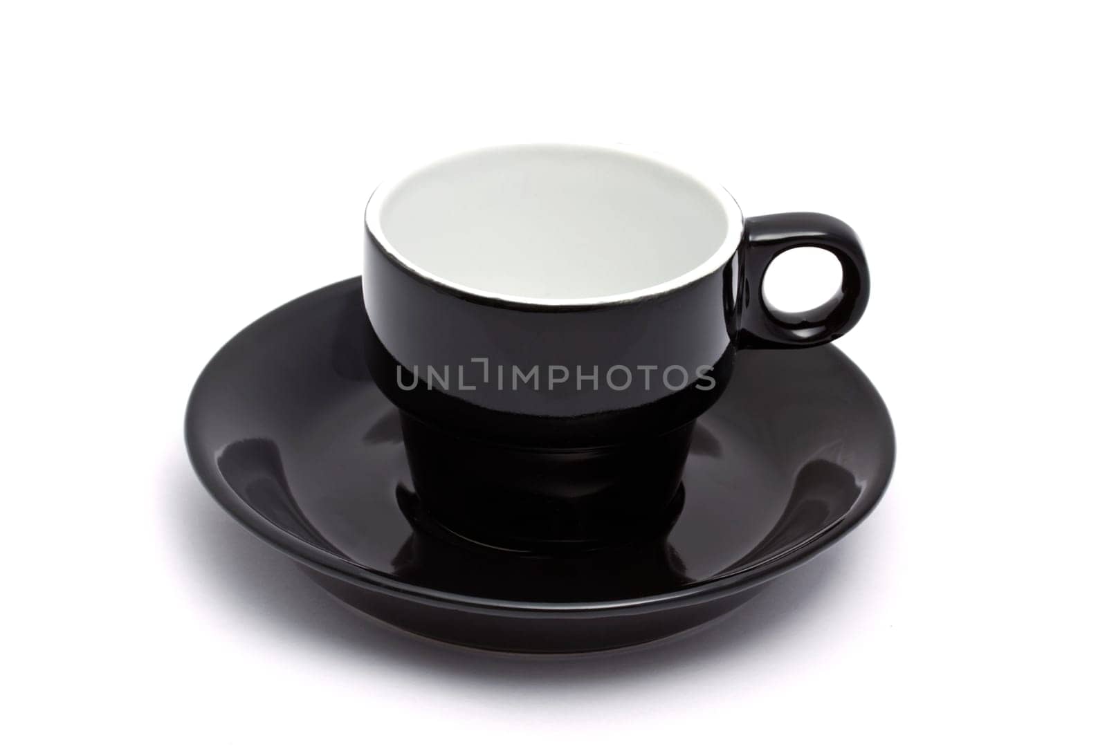 Black coffee cup isolated on white background