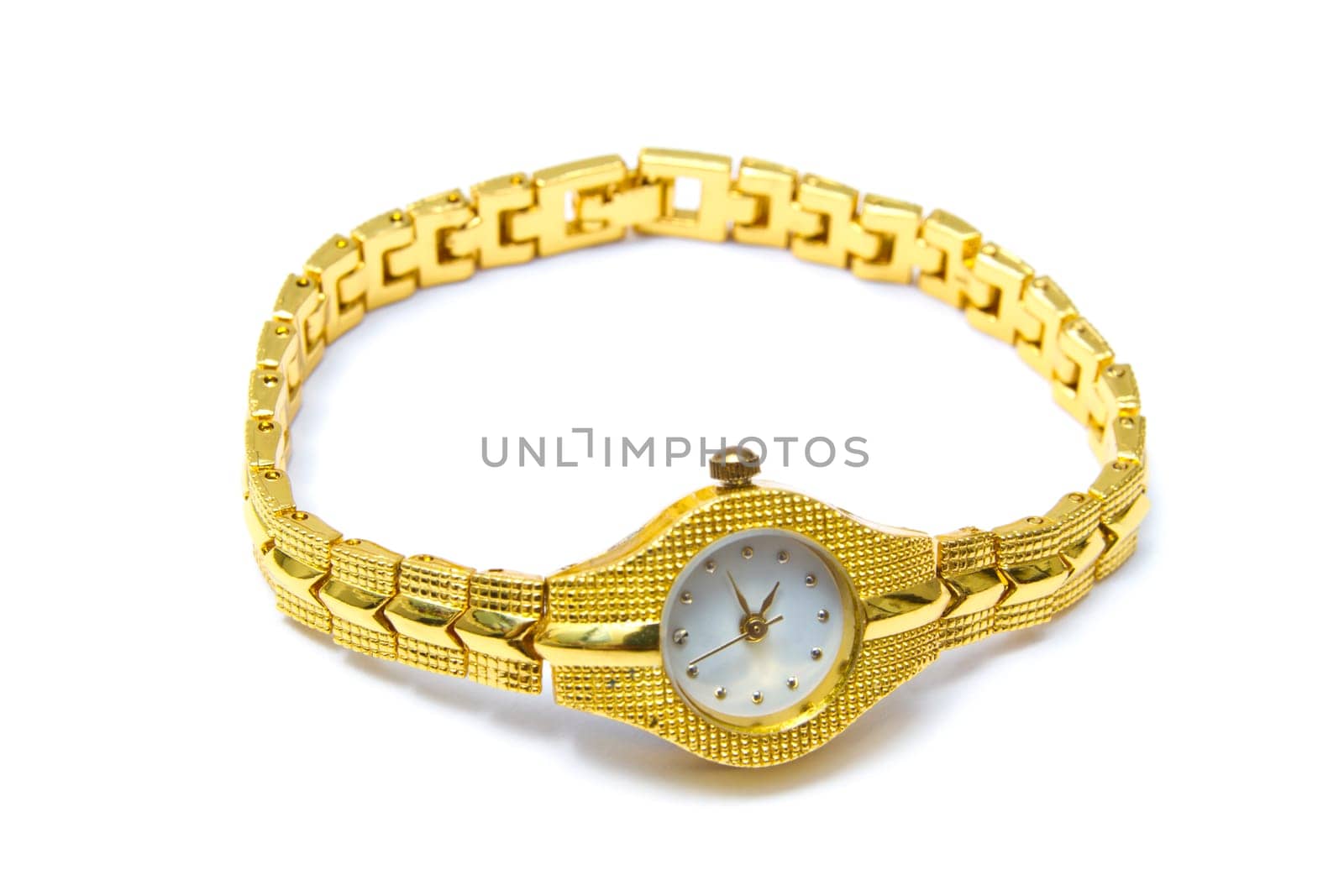 Woman fashion wrist watch isolated on white background