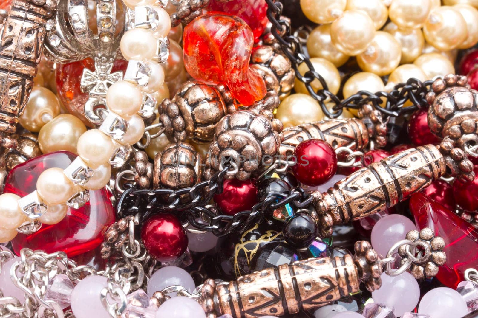 Beautiful string of beads closeup