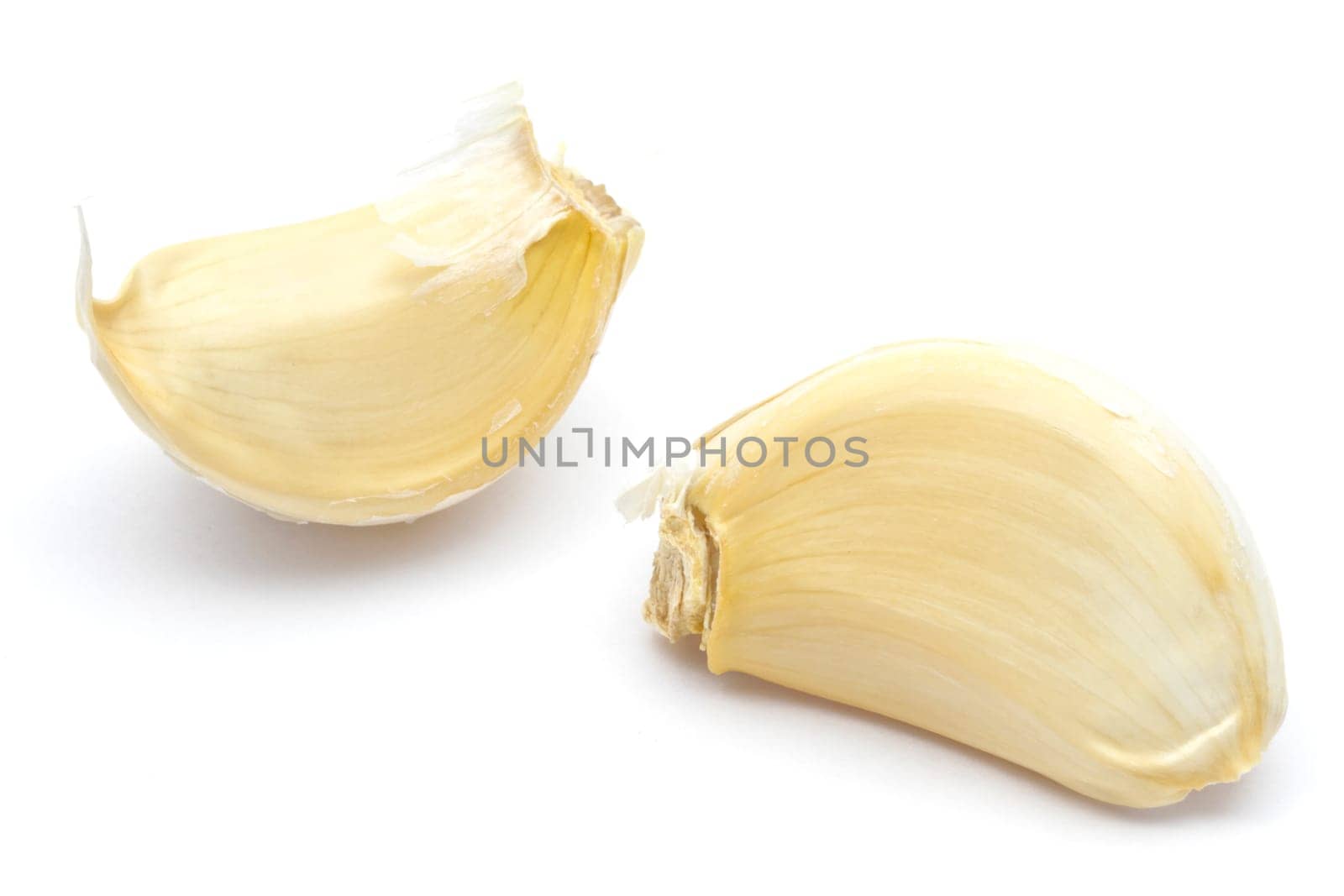 Garlic closeup on white background