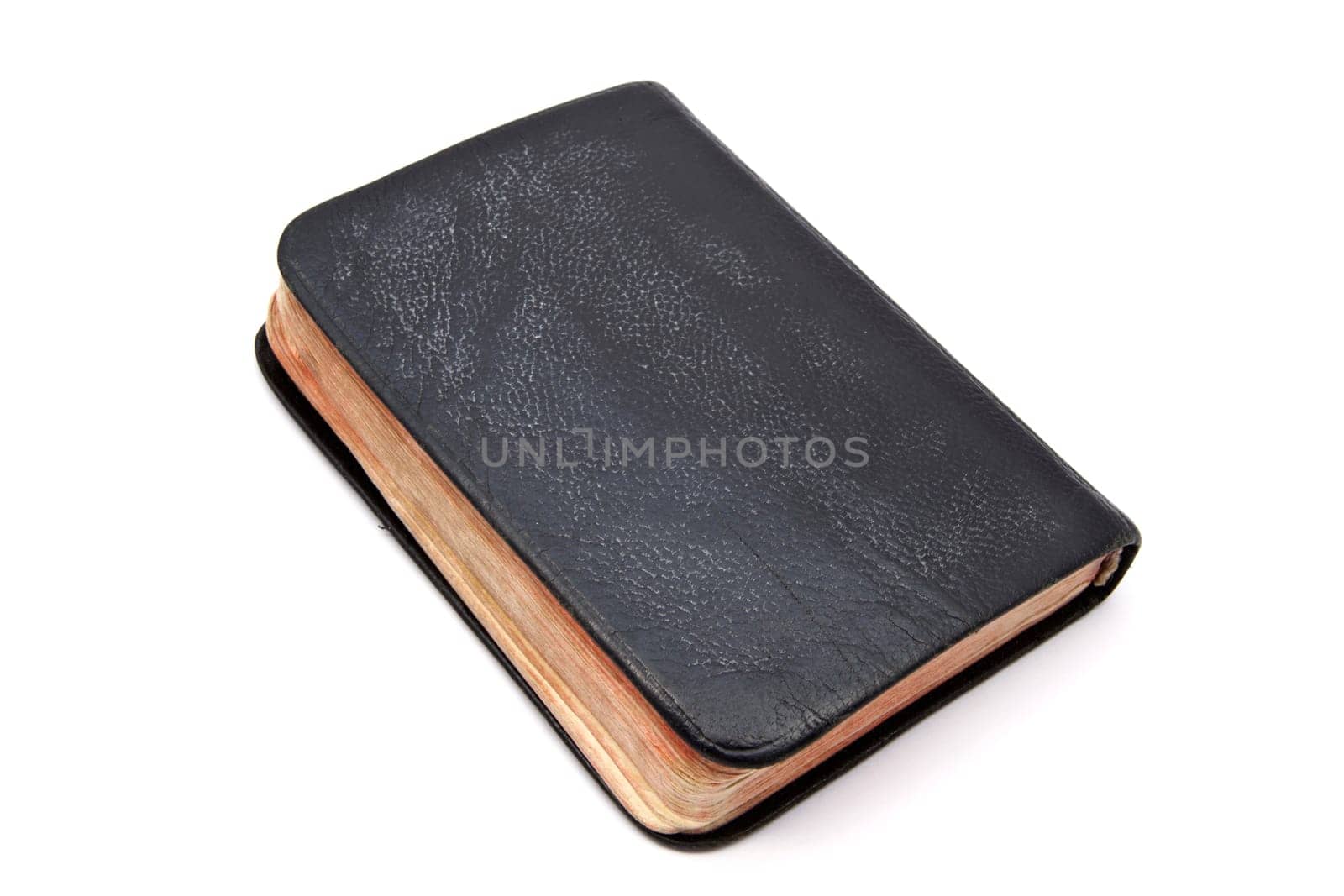 Black book closeup on white background