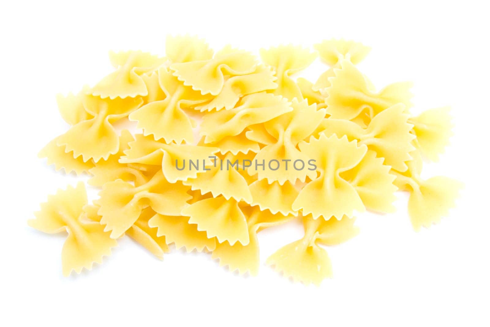 Pasta closeup on white background