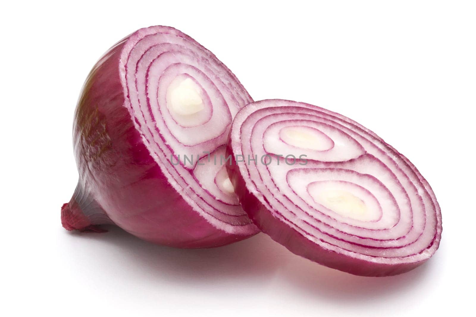 Red onion isolated on white background