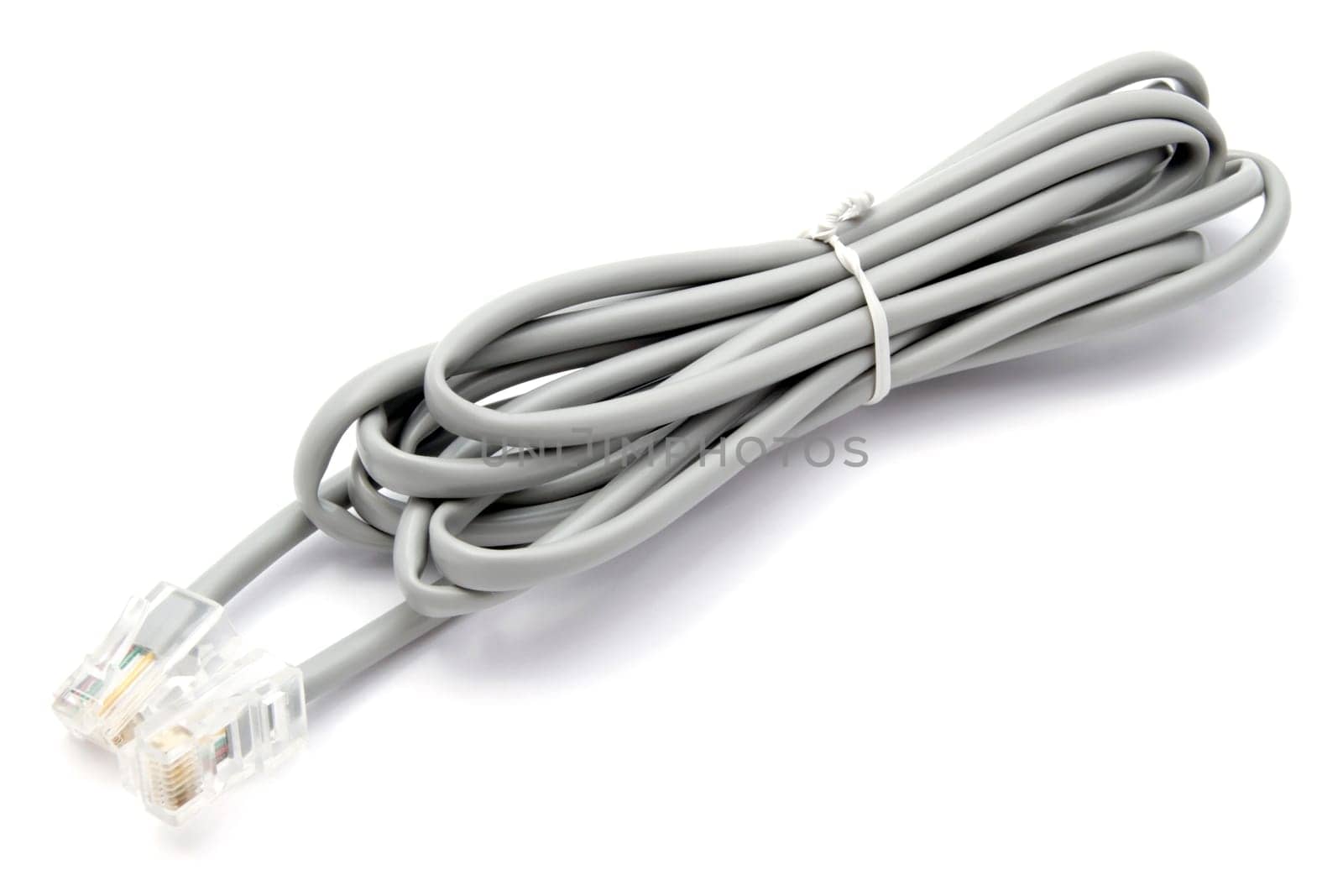 grey network plug isolated on white background