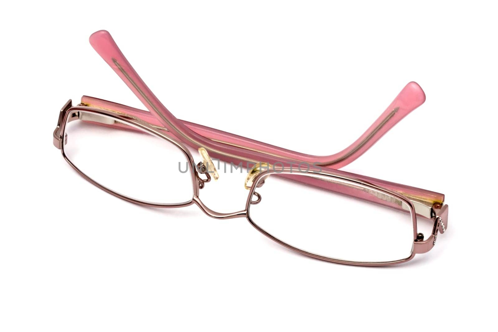 Lady&#039 s reading glasses isolated on white background